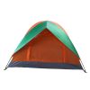 2-Person Double Door Camping Dome Tent Orange & Green