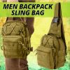 Mens Backpack Waterproof Tactical Sling Chest Pack Shoulder Bag Outdoor Hiking