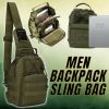 Men Backpack Molle Tactical Sling Chest Pack Shoulder Bag Outdoor Hiking Travel