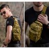 Mens Backpack Waterproof Tactical Sling Chest Pack Shoulder Bag Outdoor Hiking