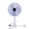 Clip on Fan with LED Lamp, Rechargeable Desk Fan, 4 Speed 360¬∞Rotating Detachable Clamp Fan, Battery Powered USB Camping Fan Portable for Cart RV Car