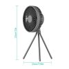 Portable Camping Fan Rechargeable Battery Powered Foldable Tripod Fan for Tent with Hanging Hook Carabiner Personal Desk Fan with 3 Speed Setting for