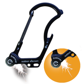 Firebiner: Fire-starting Multitool Carabiner (Color: Blue River)