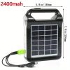 1pc Portable 6V Rechargeable Solar Panel Power Storage Generator System USB Charger With Lamp Lighting Home Solar Energy System Kit, 8*5.9in