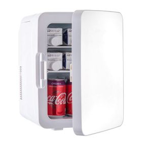 Portable Cooler Compact Mini Refrigerator For Bedroom Office Car Boat Dorm Skincare (Color: White, Capacity: 10 L)