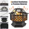 Outddor Patio Garden Beach Camping Bonfire Party Fire Pit With BBQ Grill